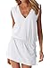 Hount Women's Cover up Classic Beachwear Bikini Swimwear (White, Small)