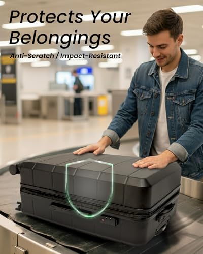 28 Inch Luggage, Expandable Hardside Large Checked Suitcases with Wheels, Blue2