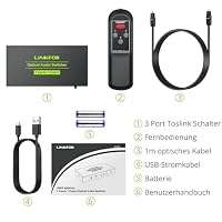LiNKFOR SPDIF Toslink Switcher 3 in 1 Out Digital optische Audio Umschalter mit IR Fernbedienung unterstützt PCM2.0 DTS Dolby-AC3 für TV, PS3, PS4, Blu-ray Player, Kabelbox, HDTV – Ansicht 7