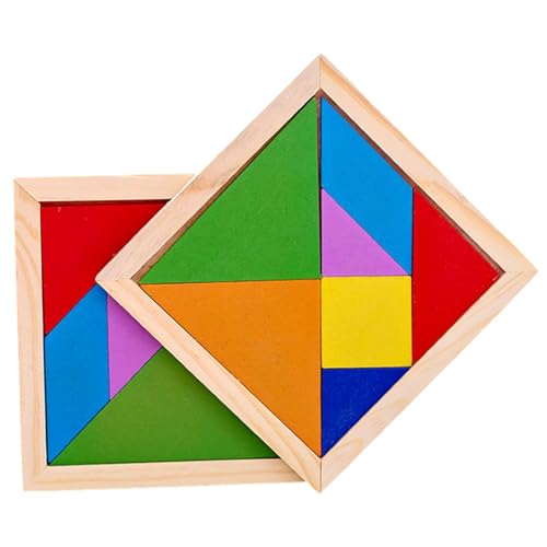 Tuxuseo Tangram Kinder Holz Puzzle | Tangram Kinder Mitgebsel | Kleine Geschenke - Ideal Für Schule & Kita, Lernspielzeug Ab 4 Jahren
