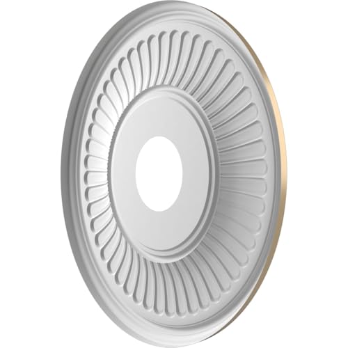 Image of 16 inchOD x 3 1 /2 inchID x 1 inchP Berkshire Thermoformed PVC Ceiling Medallion (Fits Canopies up to 7 inch), Universal Metallic Champagne Mist