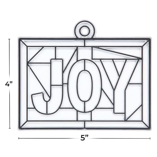 joy stained glass suncatchers - craft supplies - 12 pieces