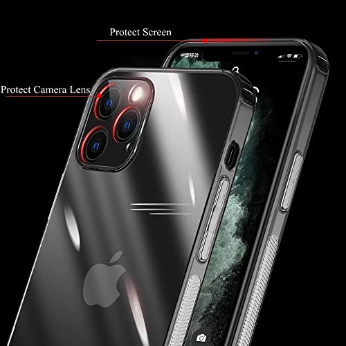 Image of WOW IMAGINE Crystal Clear Transparent Back Case Cover Compatible Apple iPhone 12 Pro | Full Device & Camera Protection Shockproof TPU Silicone Back Cover Case - Transparent
