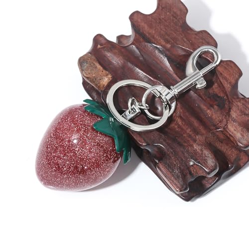Image of Fruit Bag Charm Keychain - Gold Key Chain, Cute Purse Handbags Accessories - Beautiful Gift for Women