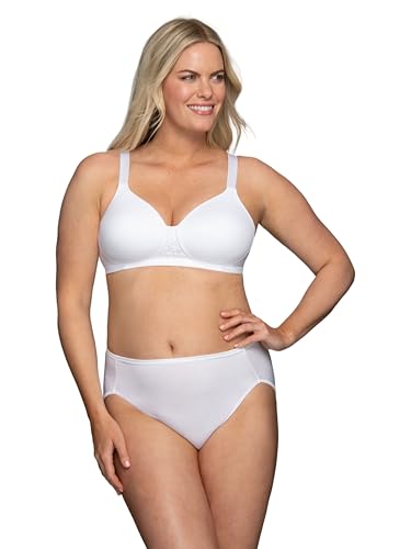 Vanity Fair Women's Full Figure Beauty Back Smoothing Bra, 4 Way Stretch Fabric, Lightly Lined Cups up to H - Wirefree - White, 36H — view 4