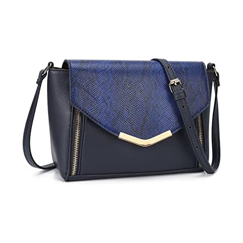 Small Crossbody Bags and Snakeskin Purse for Women,Vegan Leather Over the Shoulder Purses and Handbags with Adjustable Strap, Blue Cover