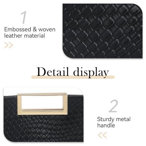 Image of Women's Straw Raffia Clutch Purse, Top Handle Woven Handbag with Crossbody Strap, Summer Beach Shoulder Bag