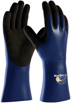 56-530/M Maxidry Plus, Nylon/El Liner, Bl./Blk. Nitrile, Full Coat, 12 In. Blue