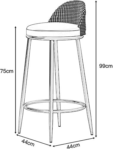 Tabouret de bar avec repose-pieds et structure en métal