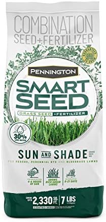 Pennington Smart Sun and Shade Grass Seed Mix North, Includes Kentucky Bluegrass, Tall Fescues, and Perennial Rye Grass Seeds for Lawn, 4/7 lb