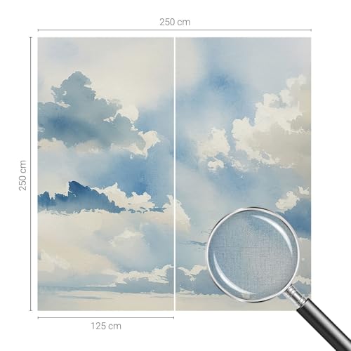 Décor mural adhésif haute qualité panoramique résistant taches nuages - 5