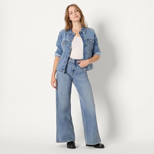 Image of Amazon Essentials Women's Regular-Fit Denim Trucker Jacket