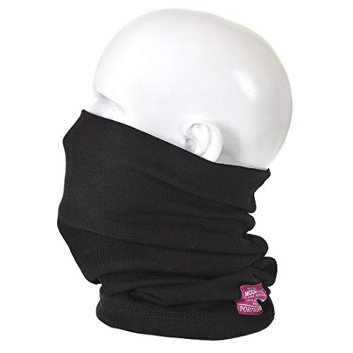 Portwest Flame Resistant Anti-Static Neck Tube, Size: One Size, Colour: Navy, FR19NAR