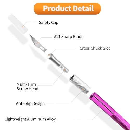 image for Viemior 4PCS Exacto Knife, Hobby Knife Craft Knifes with 40PCS Spare E