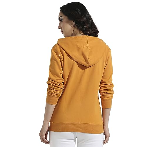 Image of PINACOLADA Women's Zip-Front Hoodie with Angled Open Pockets for Casual Wear | Hooded Neck | Long Sleeve | Zipper Closure | Cotton Sweatshirt Crafted with Comfort Fit for Everyday Wear