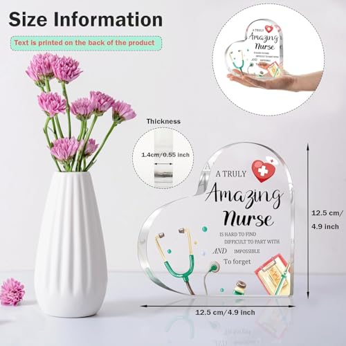 Image of Nurse day Gifts for Women Men Engraved Acrylic Plaque with Gift Box LPN RN Nurse Appreciation Gifts for Birthday Christmas Nurses Day Nurses Week Nurse Office Decor Nursing Student Graduation Gift