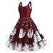 Produktbild Kleider Damen Rockabilly Kleid Elegante Lange Kleider Piebo Frauen Vintage Knielang Bodycon Ärmellose Abend Party Prom Swing Dress Weihnachtskleid Weihnachtsmann Kostüm Festliche Karneval Ballkleid