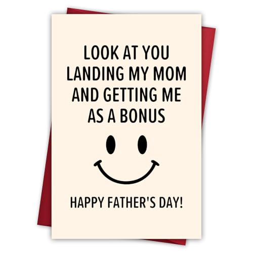 Step Dad Father's Day Gifts, Funny Fathers Day Card from Step Daughter Son Kids, Best Gag Gifts for Stepdad Bonus Dad Who Wants Nothing, Personalized Presents for Dads Father In Law Daddy Gift Ideas