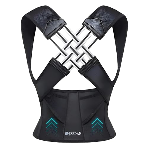 Image of ZEDAN Neoprene Posture Corrector Belt for Men & Women | Shoulder & Back Support Brace | Comfortable Clavicle Strap | Back Straightener Support For Spine & Body Posture Correction | Free Size
