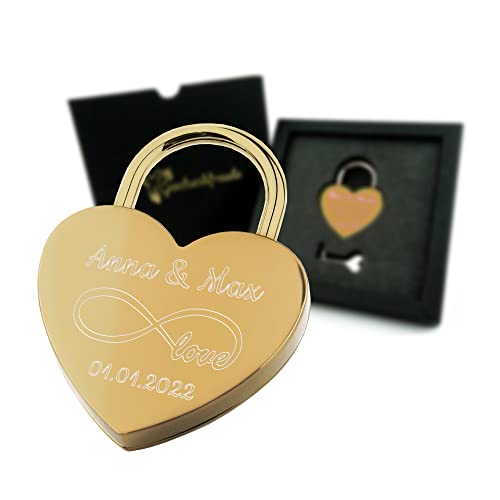 Geschenkfreude Liebesschloss mit Gravur witterungsbeständig -...