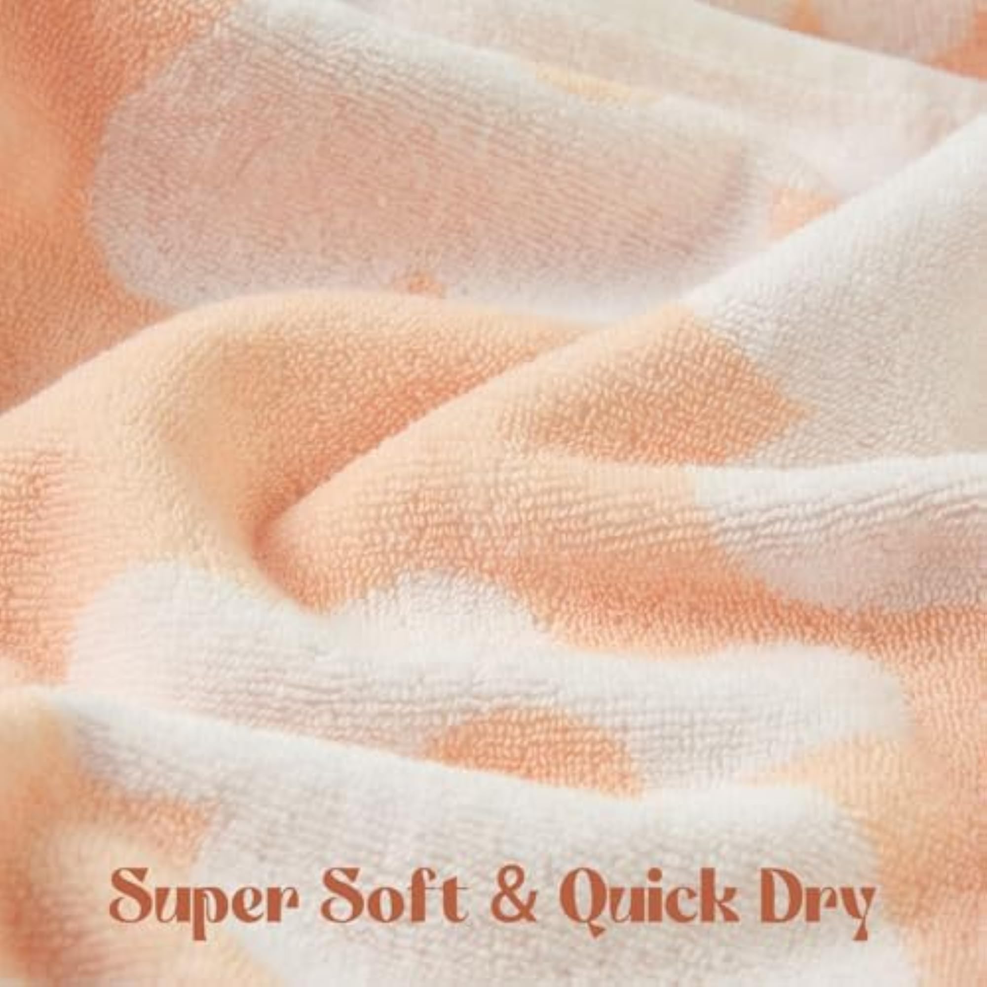 Floral Hand Towels, 2 Pack, Pale Peach