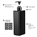 Segbeauty Shower Refillable Dispenser, 3pcs 16.9oz 500ml Pump Press Bottles with Labels, Empty Reusable Plastic Soap Dispenser Bathroom Shower Containers for Body Wash Shampoo Conditioner Lotion Black