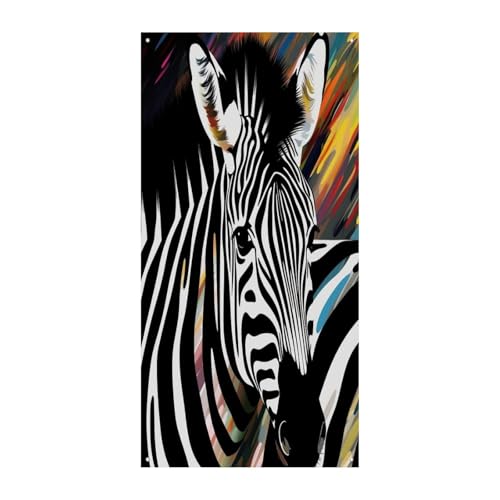 Grande toile de fond zèbre abstrait en textile haute densité 90x180