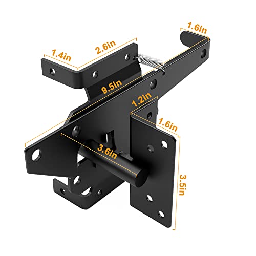 WINSOON Stainless Steel Self Closing Gate Hinge and Latch Hardware Kit, Heavy Duty Adjustable Tension Gate Hinges 4-Pack & 2-Automatic Latch, Gate Hardware Kit for Wood/Vinyl Fence Gate by WINSOON - Image 7