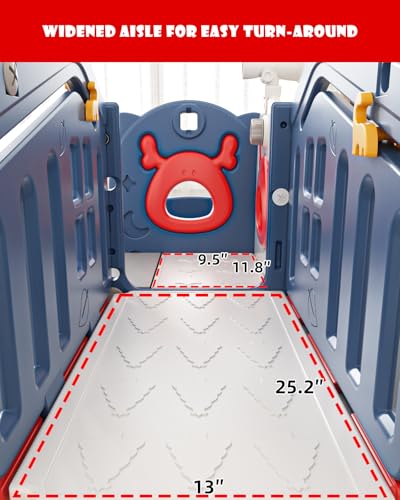 Image of XJD 10 in 1 Toddler Slide, Kids Slide for Toddlers 1-3 (Blue Red, Large)