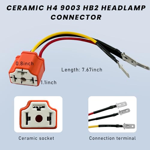 Suvnie SUVNIE-1297WH 2 Pcs H4 Hb2 9003 Wiring Harness Headlight Socket thumb #1