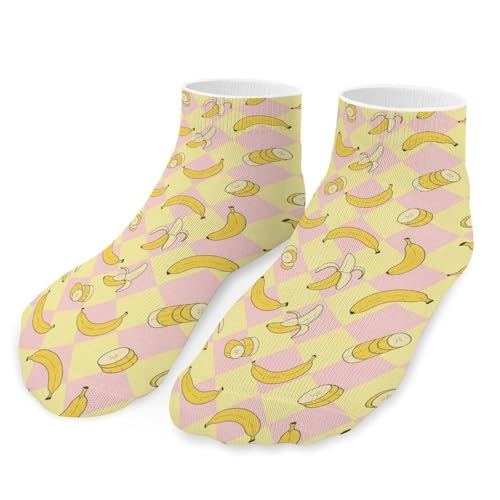 DGTXWIT Unisex Ankle Socks Banana Cute Peeling Breathable Casual Low