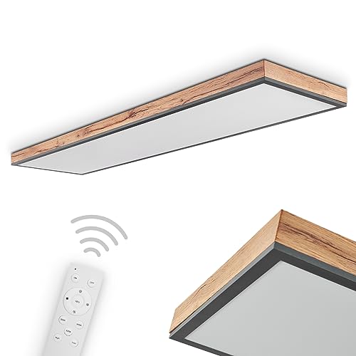 LED Panel Salmi, dimmbares Deckenpanel aus Metall und MDF in...