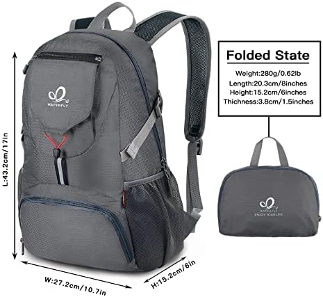 WATERFLY Hiking Travel Backpack Lightweight Camping Bags for Women & Men 5 WATERFLY Hiking Travel Backpack Lightweight Camping Bags for Women & Men