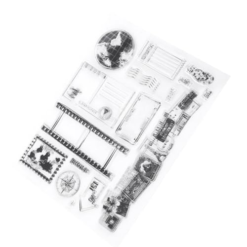 1 Set Trasparente Album di Foto Album Trasparente In Silicone Mappa della Terra Francobolli Francobolli Francobolli Per Album di Foto FAI DA TE Scrapbook, 14x18 cm