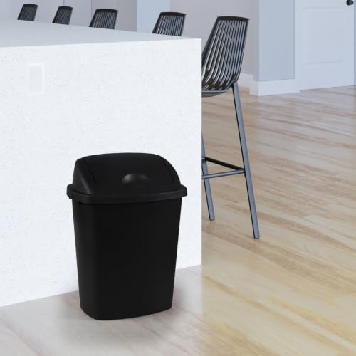Caneca de basura rectangular 25 L negra, 4 unidades miniatura 7
