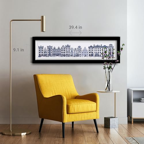Image of Thea Gouverneur - Counted Cross Stitch Kit - City Street Amsterdam - Aida - 16 Count - Embroidery Kits for Adults - Crafts - DMC Embroidery Threads and Other Cross Stitch Supplies Included - 873A