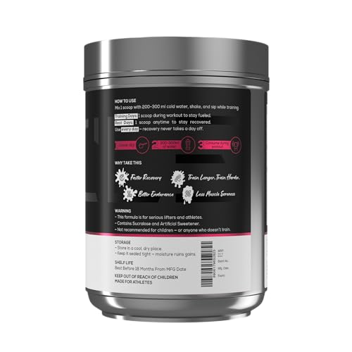 Image of Muscle Asylum BCAA Powder | Muscle Recovery, Energy & Focus Support | Essential Amino Acids for Workout Performance (30 Servings 240g, Fruit Punch)