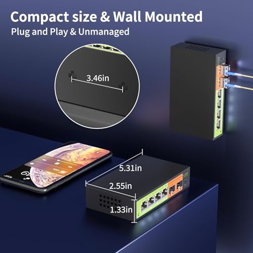 Image of 6 Port 2.5G SFP+ Ethernet Switch, 2x10G SFP+ Slots, 4x2.5G RJ45