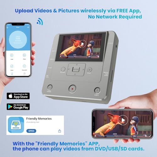 VHS to DVD Converter, DVD Recorder for TV Recording, VHS/VCR/Camcorder to USB Device/SD Card/HDD,Smart Phone WiFi to DVD/USB/SD/HDD Copy, WiFi APP DVD Recorder【Comes with AV Cable & 10 DVD-R】