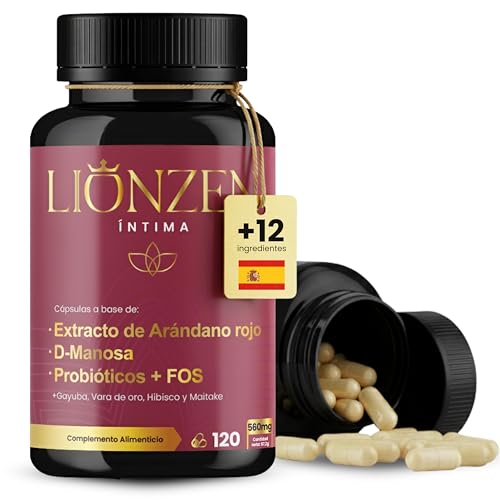 Probioticos Mujer Flora Íntima | Arándano Rojo, D-manosa +12 Ingredientes naturales | +2000 millones UFC | Prevención de Cistitis e Infección de Orina Femenina | 120 Cápsulas | Lionzen Intima