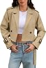 Chaqueta corta tipo trench para mujer ELLEVEN, con cinturón 2