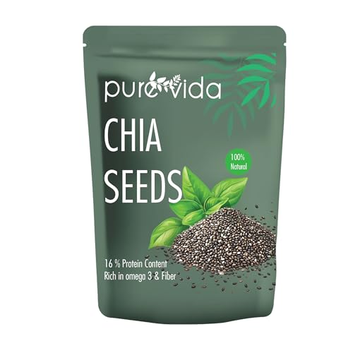 Image of Purevida Raw Chia Seeds 200gm| Superfood for Weight Management | High in Calcium, Protein, Fiber & Omega-3 | Non-GMO, Antioxidant-Rich, Reusable Pack | Healthy Breakfast & Snack (Pack of 3)