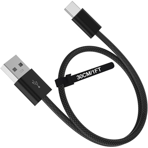 Image of 30cm Short USB C Cable for Carplay iPhone 17 16 15 Pro Max,18W 3A USB A to C Cable for Apple CarPlay & Android Auto, Type C Charging Cord for iPad Pro, iPad A16 /Mini 6, Galaxy S25 S24 S23 A56, Black