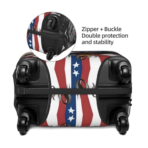 Eagle with USA Flag Print Suitcase Covers Personalized Luggage Protector Elastic Washable Travel Gear Cover4