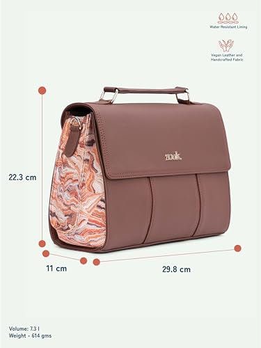 Image of ZOUK Rhea Kapoor Satchel Bag | Elegant Vegan Leather Handbag for Women |
