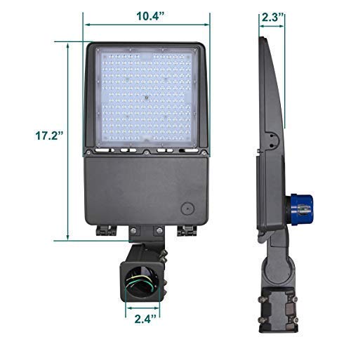 Kadision 150W LED Parking Lot Light with Photocell, LED Shoebox Lights with Slip Mount Replaces 500W HID/HPS, Dusk-to-Dawn Street Pole Light, 5000K 19500LM 100-277V IP65 ETL DLC Listed 5-year Warranty