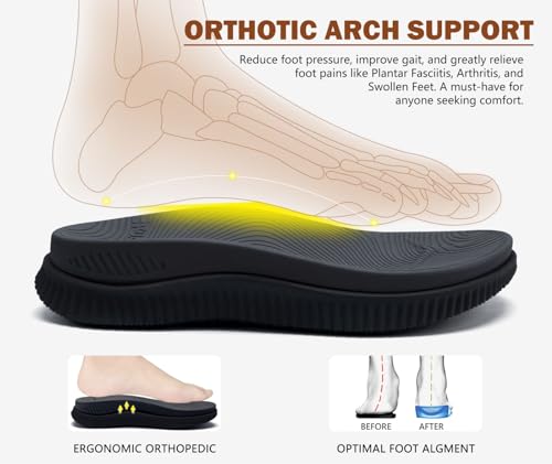 Image of KuaiLu Mens Orthotic Cushion Flip Flops Athletic Recovery Walking Sandals | Men's Lightweight Beach Sport Slides for Man Water Resistant Soles, Soft Comfort Fit & Arch Support