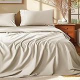 Shilucheng 100% Egyptian Cotton Queen Size Sheets Set - 1000 Thread Count，Luxury Cotton Bed Sheets，Breathable & Cooling Bedding and Pillow Cases, 16 Inch Deep Pocket - 4 Piece(Cream,Queen)