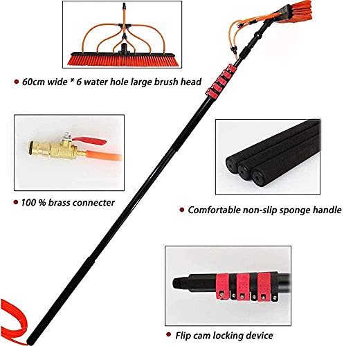 Perche telescopique nettoyage panneaux solaires et brosse extensible - 5