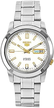 Seiko Men's Seiko 5 Automatic Watch with Analog Display and Stainless Steel Strap SNKK07